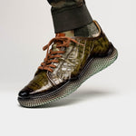 Mezlan Crocodile Super Sneaker Olive Green (EXCLUSIVE) (AX4936-F)