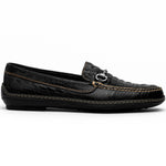 TB Phelps Croco Horsebit Driver Black
