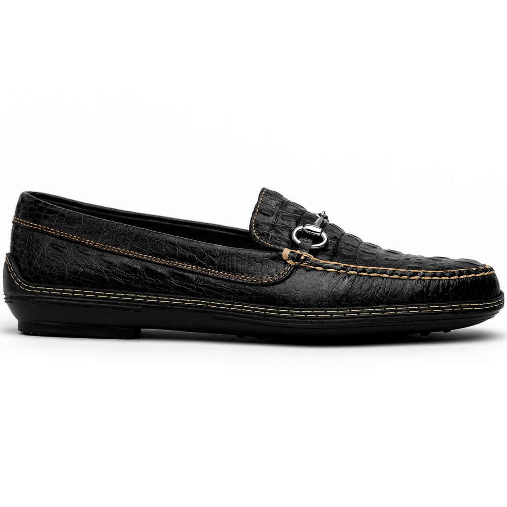 TB Phelps Croco Horsebit Driver Black