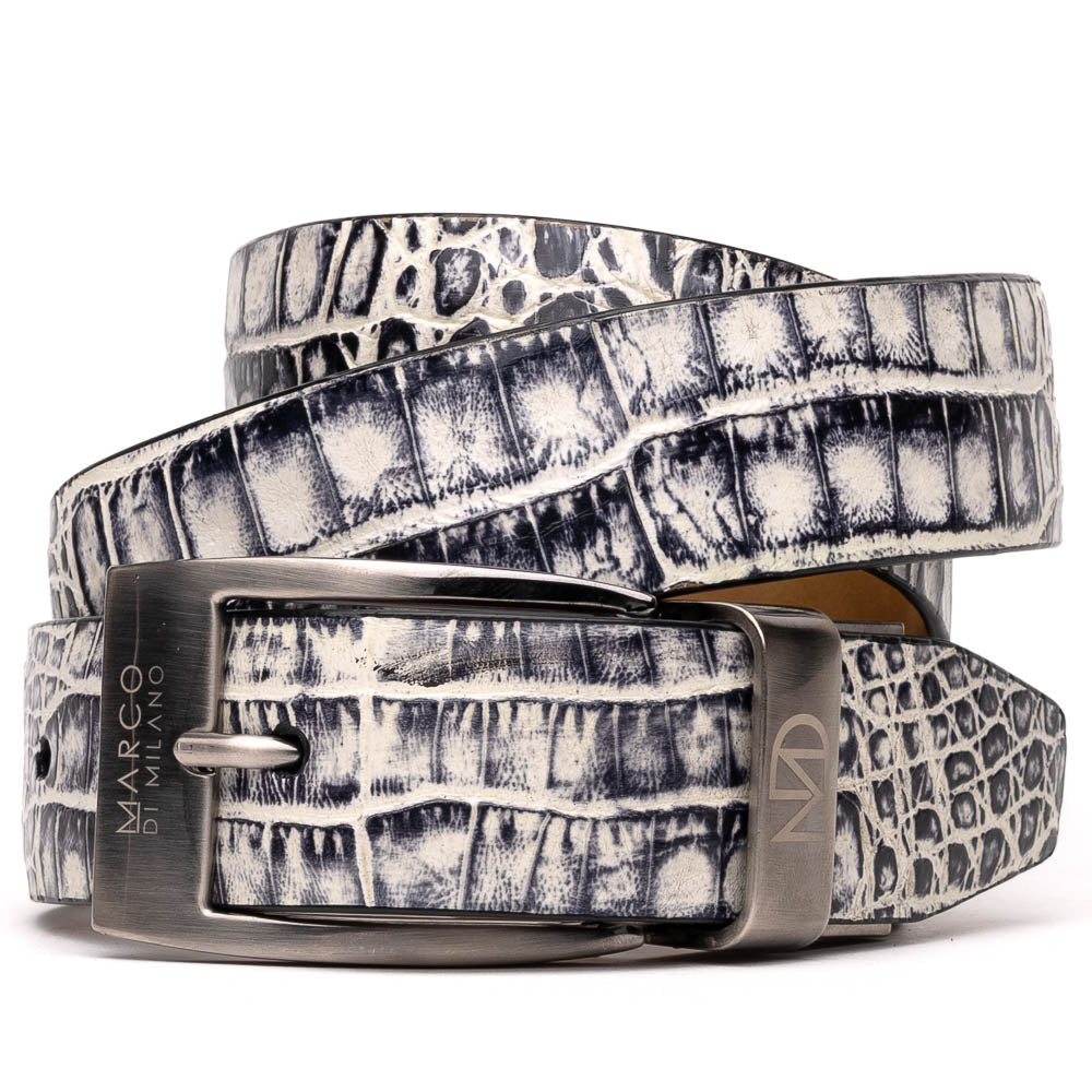 Marco Di Milano Crocodile Belt Antique Newspaper