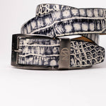Marco Di Milano Crocodile Belt Antique Newspaper