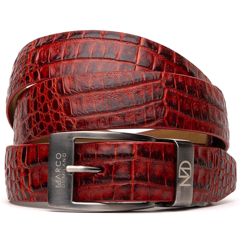 Marco Di Milano Crocodile Belt Antique Red
