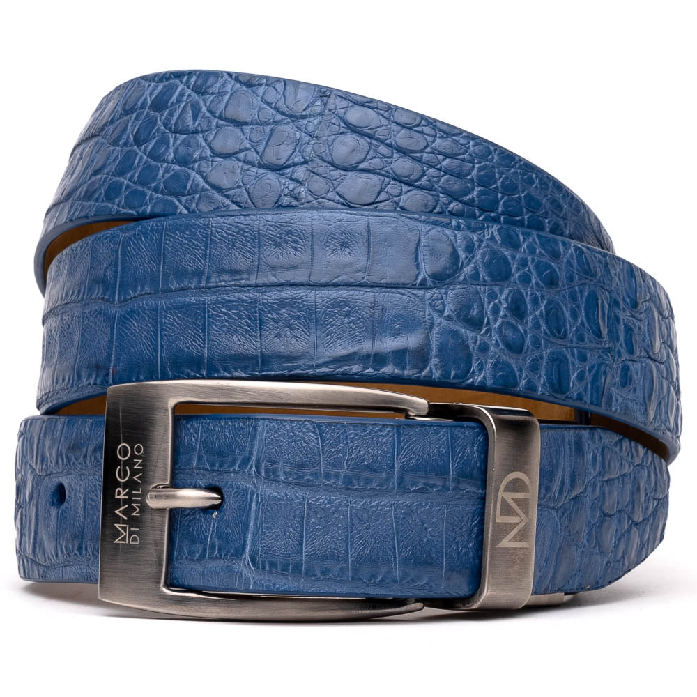 Marco Di Milano Crocodile Belt Blue