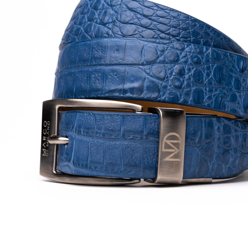 Marco Di Milano Crocodile Belt Blue