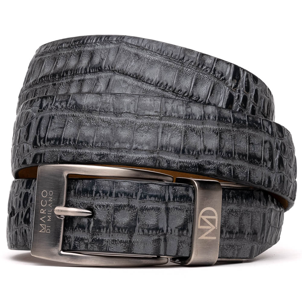 Marco Di Milano Crocodile Belt Grey