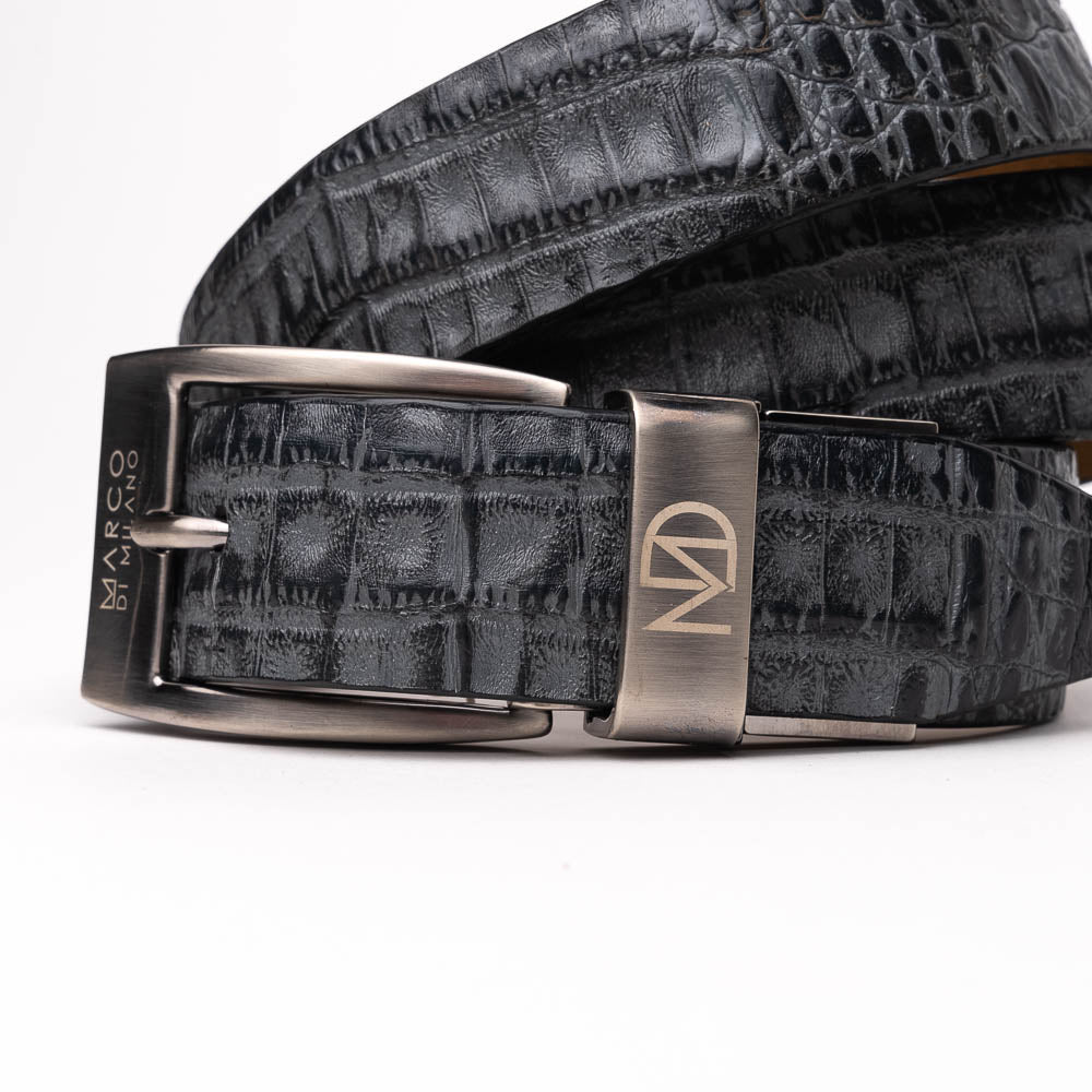Marco Di Milano Crocodile Belt Grey
