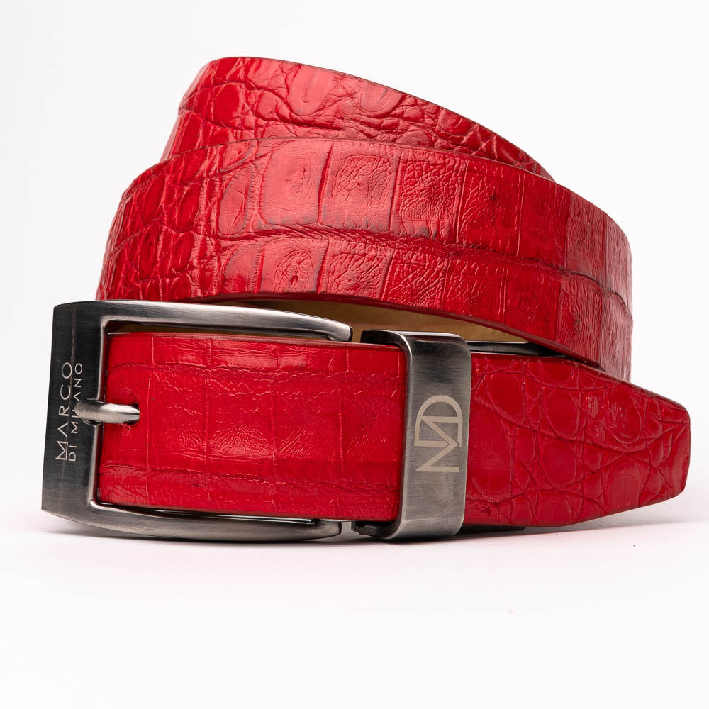 Marco Di Milano Crocodile Belt Red