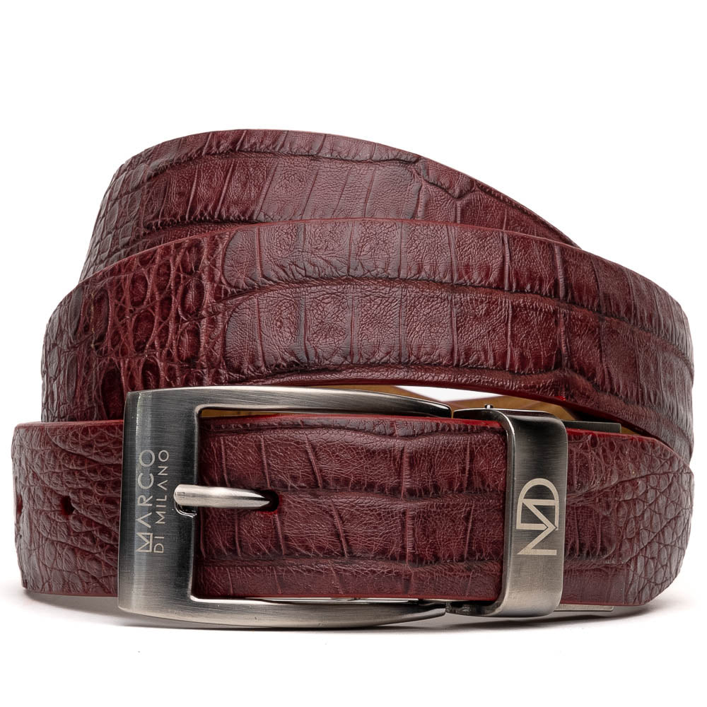 Marco Di Milano Crocodile Belt Wine