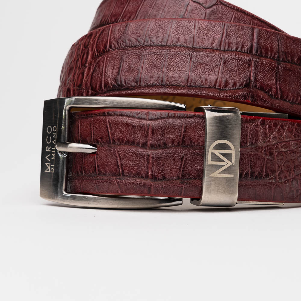 Marco Di Milano Crocodile Belt Wine