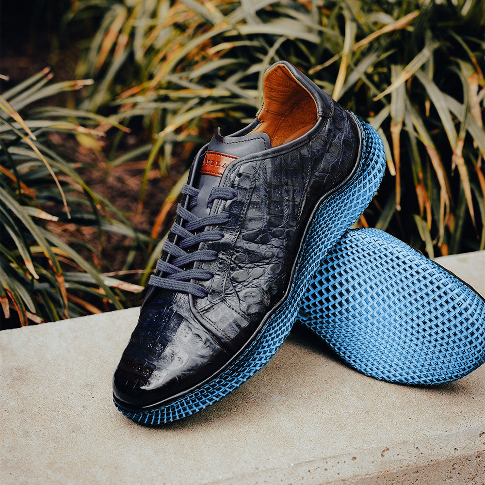 Mezlan Crocodile Super Sneaker Blue (AX4936-F)
