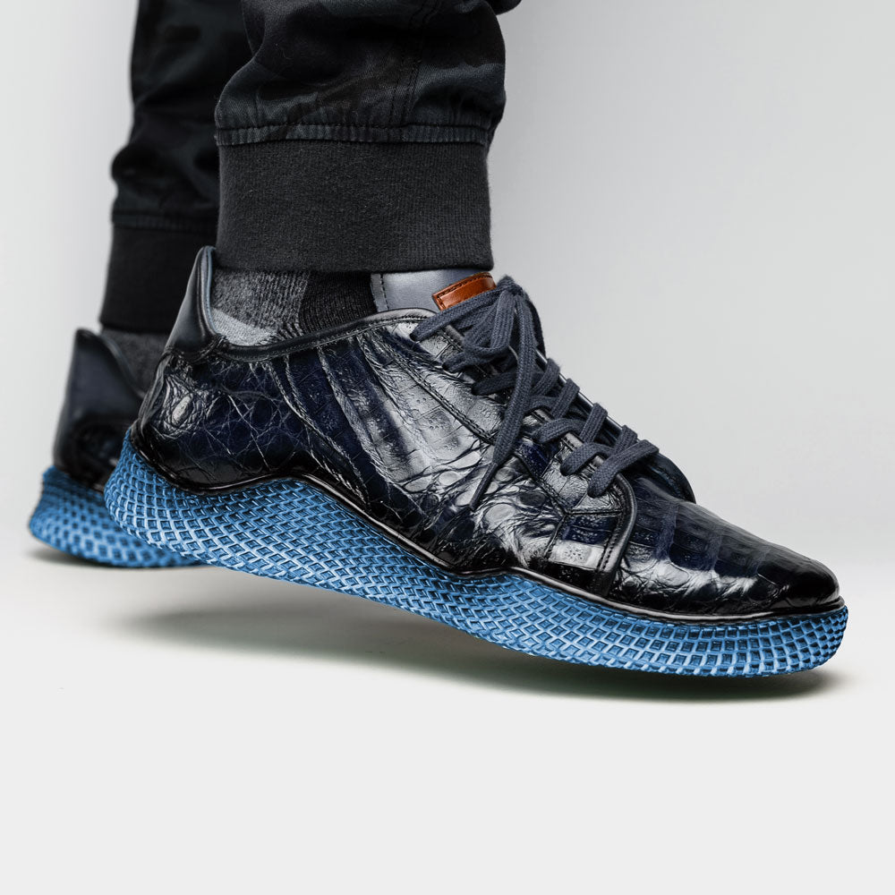 Mezlan Crocodile Super Sneaker Blue (AX4936-F)