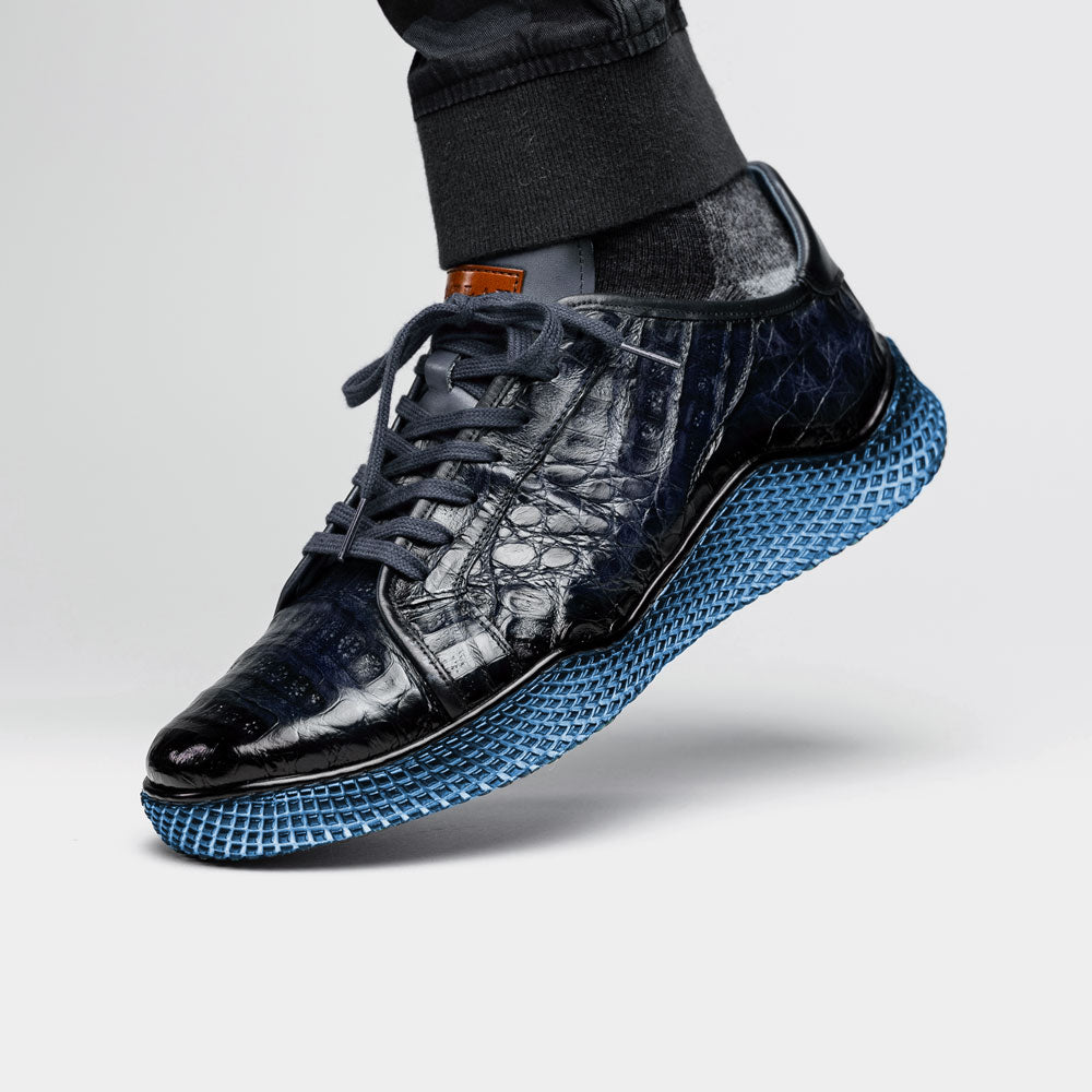 Mezlan Crocodile Super Sneaker Blue (AX4936-F)