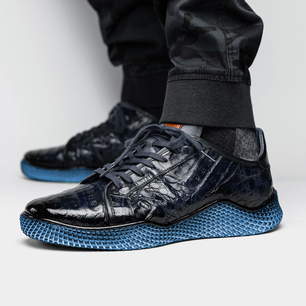 Mezlan Crocodile Super Sneaker Blue (AX4936-F)