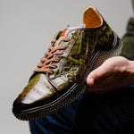 Mezlan Crocodile Super Sneaker Olive Green (EXCLUSIVE) (AX4936-F)