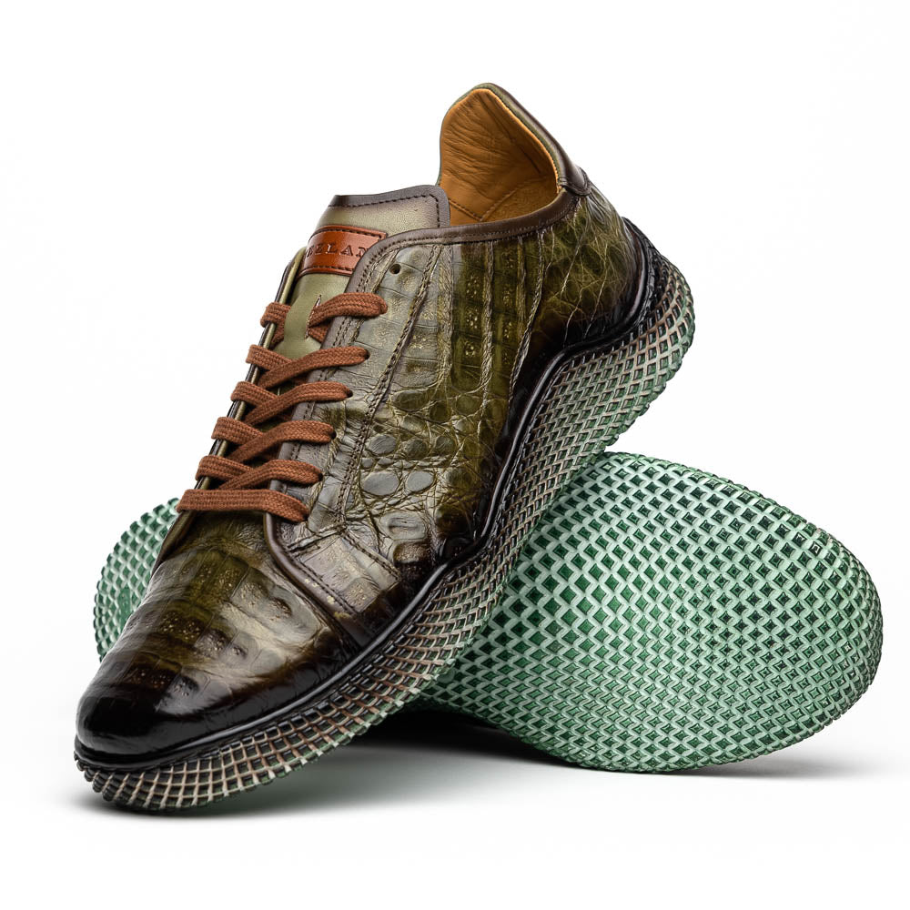 Mezlan Crocodile Super Sneaker Olive Green (EXCLUSIVE) (AX4936-F)