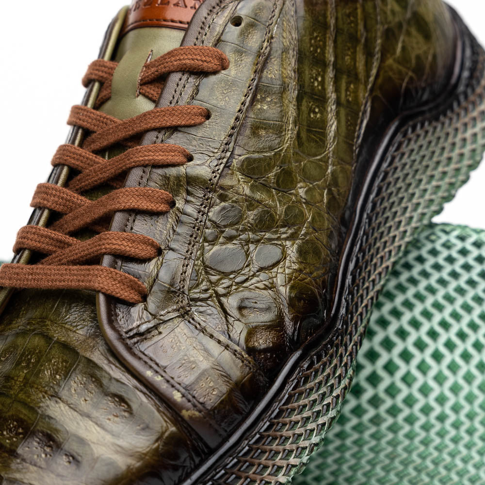 Mezlan Crocodile Super Sneaker Olive Green (EXCLUSIVE) (AX4936-F)