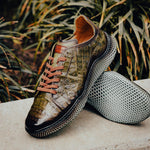 Mezlan Crocodile Super Sneaker Olive Green (EXCLUSIVE) (AX4936-F)