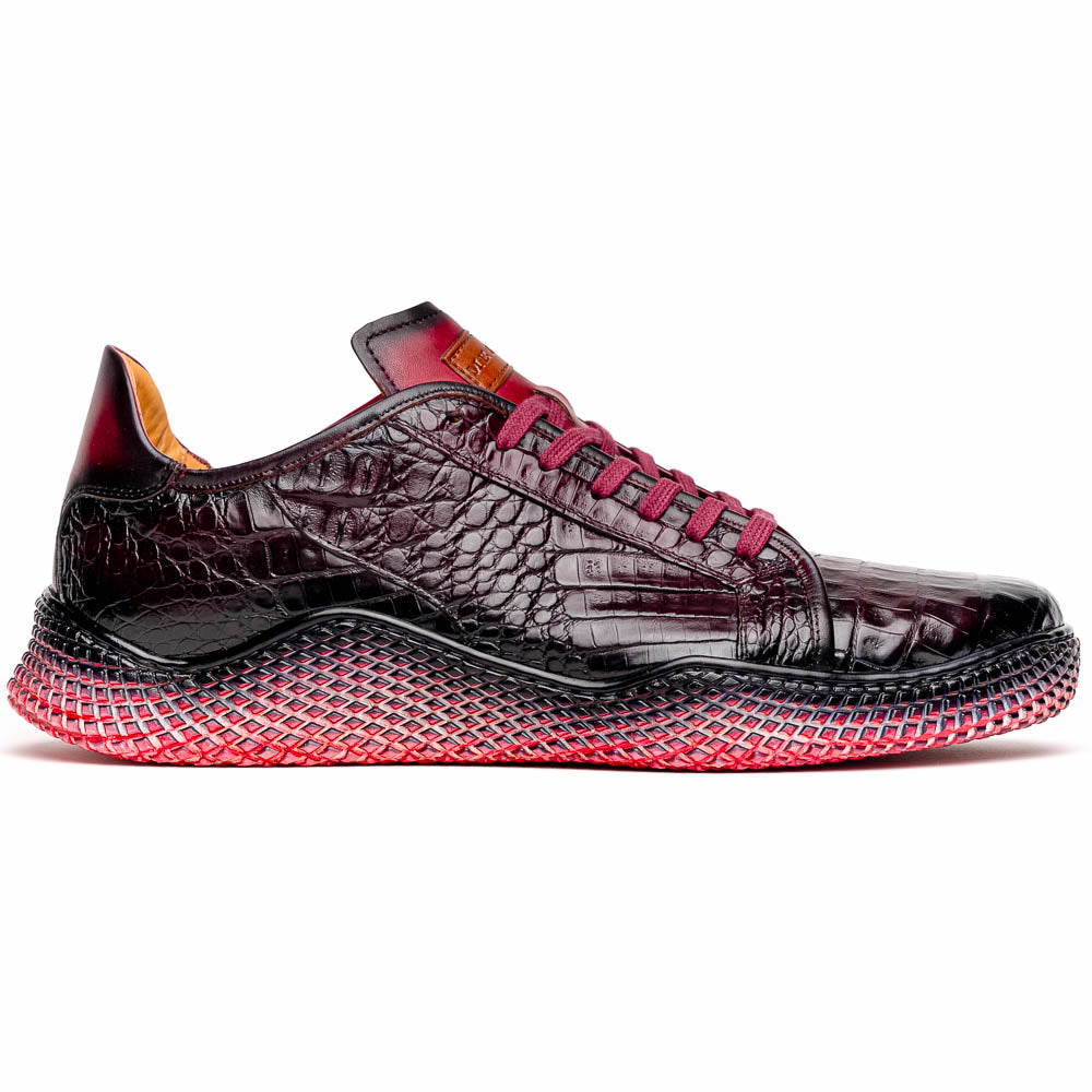 Mezlan Crocodile Super Sneaker II Burgundy