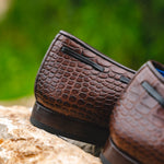 Emanuele Sempre Crocco Tassel Loafers Dark Brown