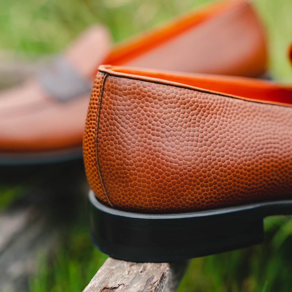Emanuele Sempre Pebble Grain Penny Loafers Brown