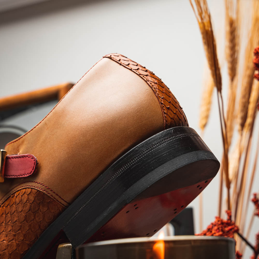 Emanuele Sempre Python Shoes Cognac