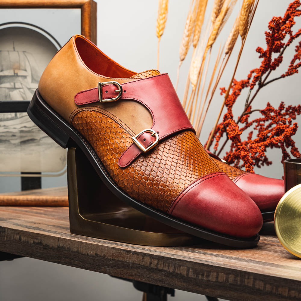 Emanuele Sempre Python Shoes Cognac