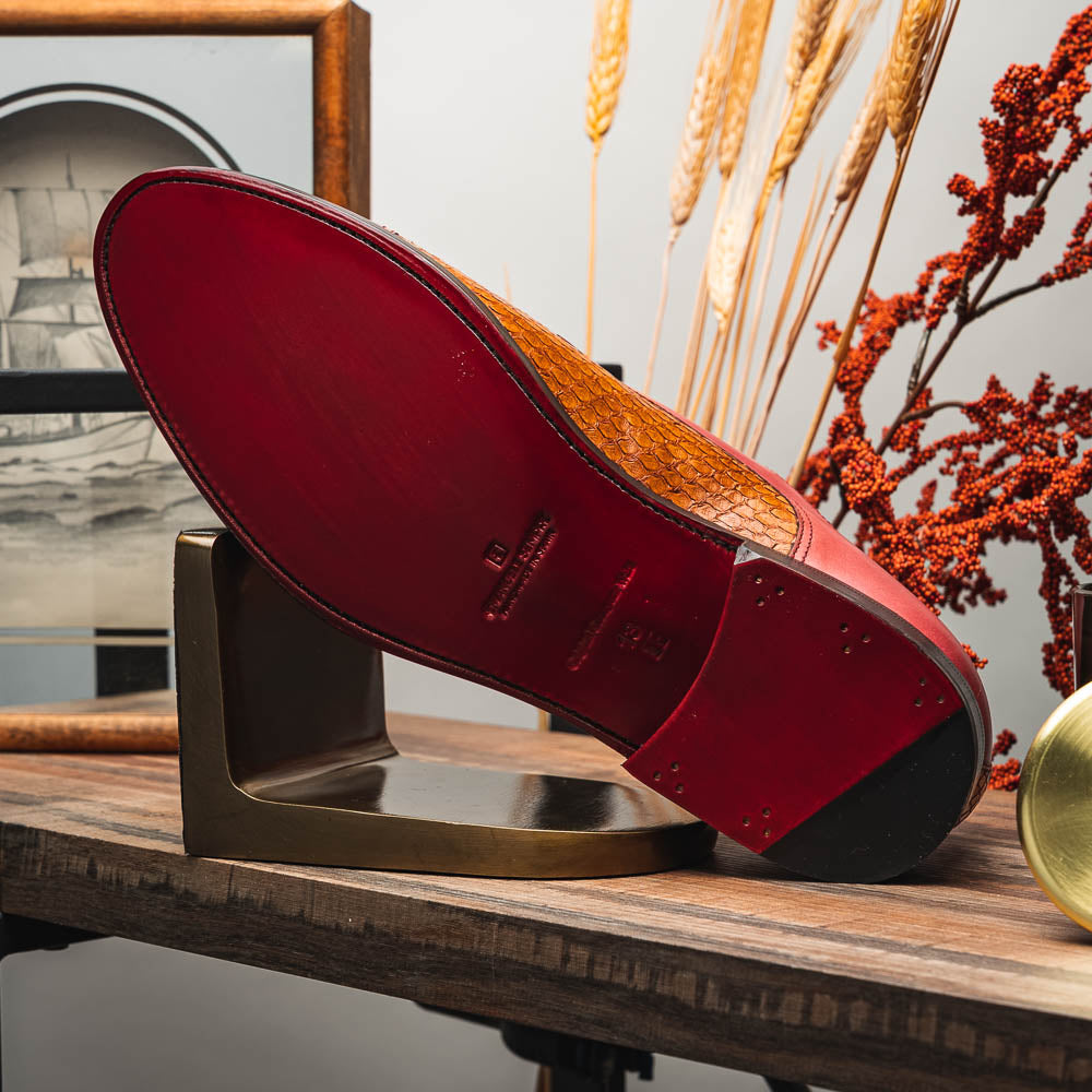 Emanuele Sempre Python Shoes Cognac
