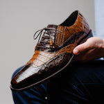 Mezlan Dade Crocodile Wingtip Spectator Shoes Brown / Camel (EXCLUSIVE) 