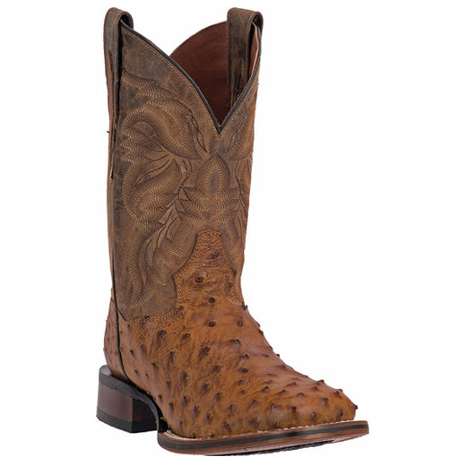 Dan Post Alamosa DP3876 Mad Dog Full Quill Ostrich Boots Saddle Tan / Brown