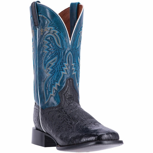 Dan Post Callahan DPP5201 Smooth Ostrich Boots Black / Denim