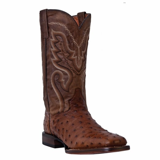 Dan Post Chandler DP2984 Ostrich Quill Boots Brown