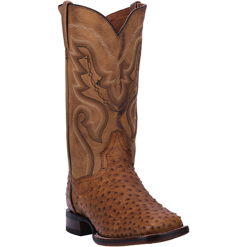 Dan Post DP2984 Chandler Full Quill Ostrich Boots Saddle