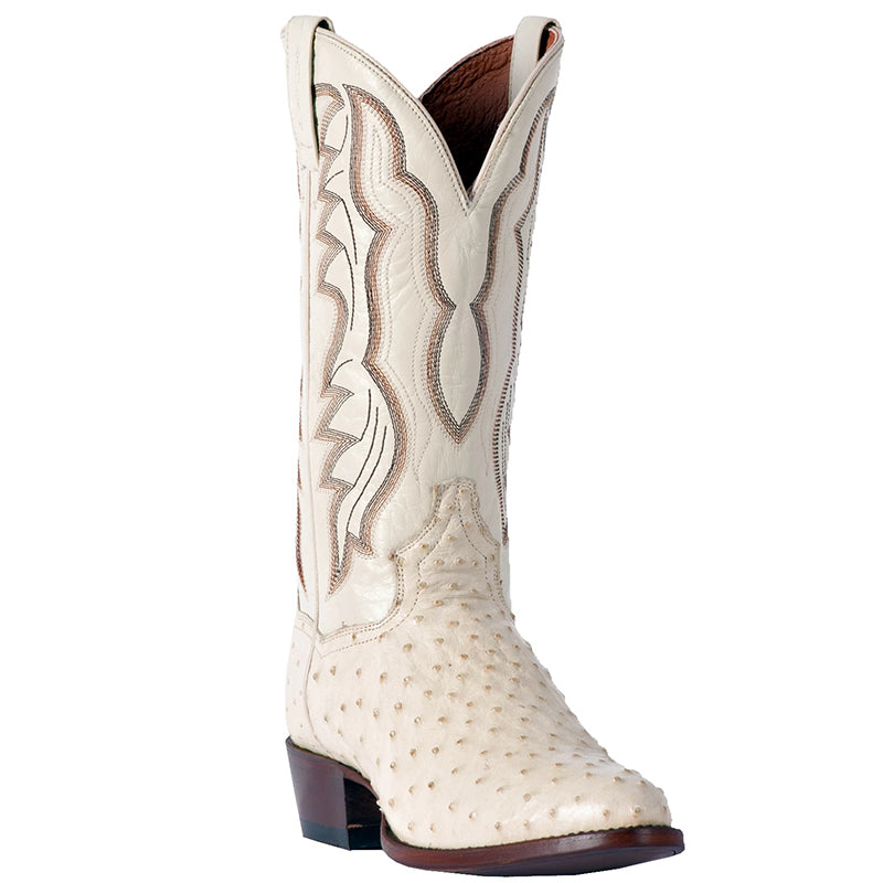 Dan Post DP3015 Pershing Full Quill Ostrich Boots Winter White