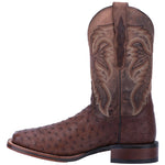 Dan Post Men's Alamosa Full Quill Ostrich Square Toe Boots - Sand
