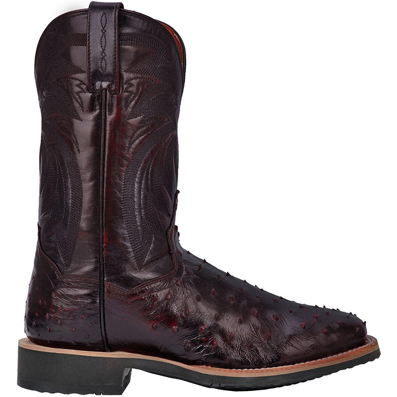 Dan Post DP3983 Philsgood Full Quill Ostrich Boots Black Cherry