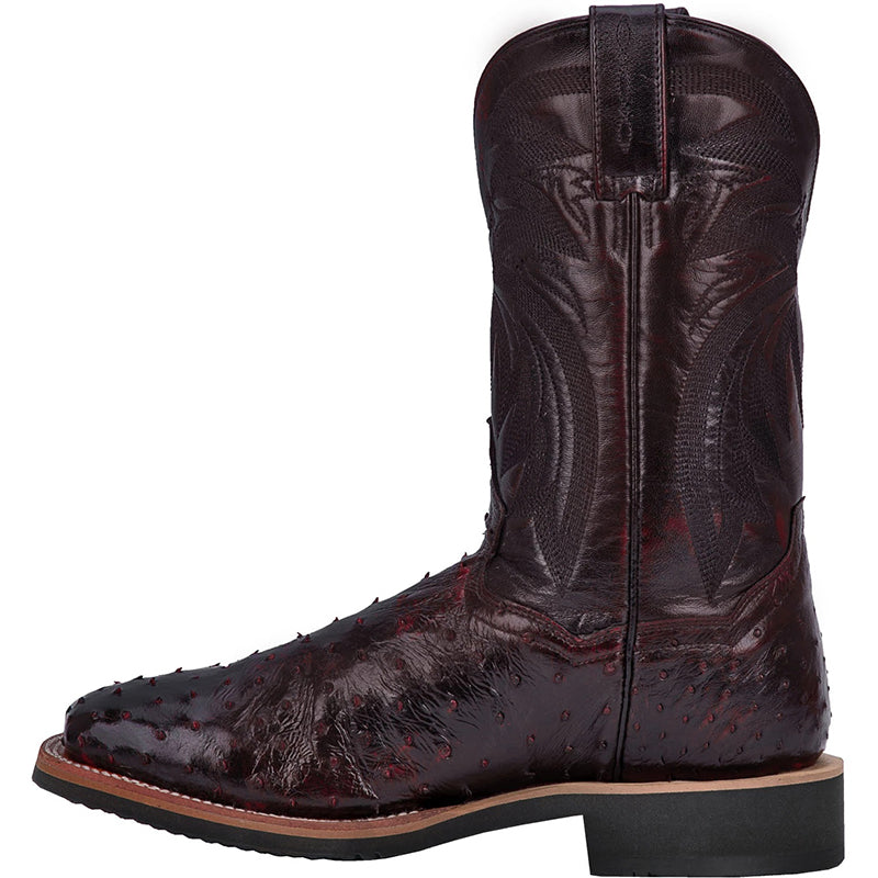 Dan Post DP3983 Philsgood Full Quill Ostrich Boots Black Cherry