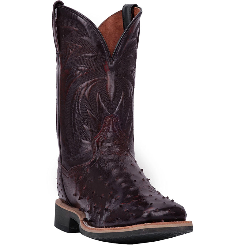 Dan Post DP3983 Philsgood Full Quill Ostrich Boots Black Cherry