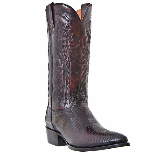 Dan Post Raleigh DP2352R Lizard Western Boots Black Cherry