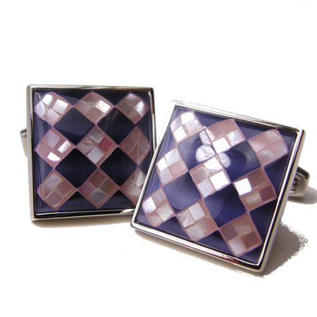 Daniel Dolce Mosaic Mother of Pearl & Fiber Optic Cufflinks DI2021