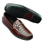 T.B. Phelps Croco Bit Driving Loafers Brown