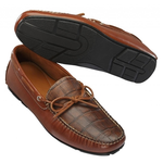 T.B. Phelps Verona Croco Euro Twist Tie Driving Shoes Sport Rust