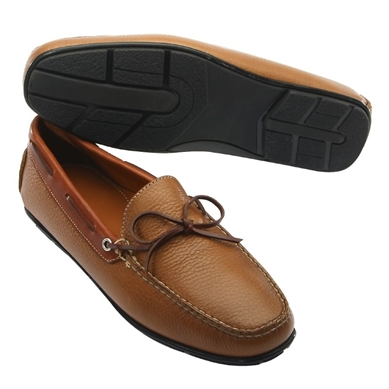 T.B. Phelps Verona Croco Euro Twist Tie Driving Shoes Burnished Tan