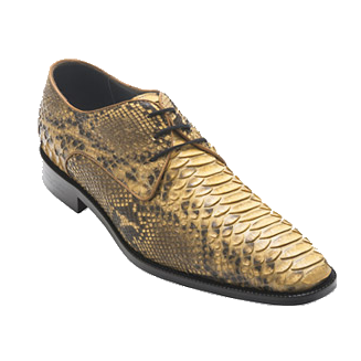 David X Alex Python Derby Shoes Beige