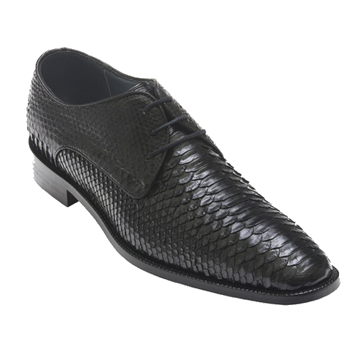 David X Alex Python Derby Shoes Black