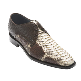 David X Alex Python Derby Shoes Natural / Brown
