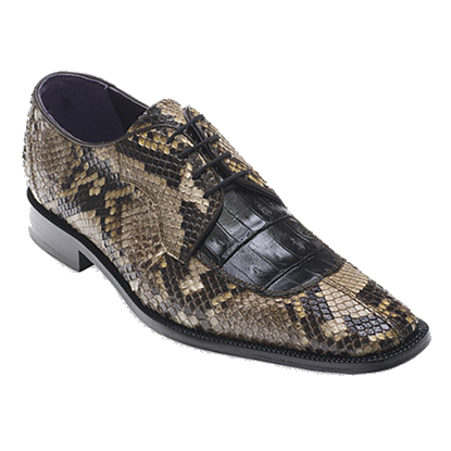 David X Brian Python & Crocodile Dress Shoes Natural / Black