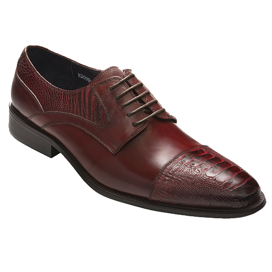 David X Bruner Ostrich & Calfskin Cap Toe Shoes