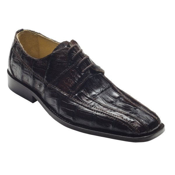 David X Cappi II Crocodile Bicycle Toe Shoes Dark Brown