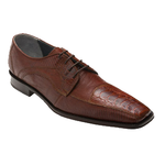 David X Kumon Ostrich & Lizard Bicycle Toe Shoes Cognac