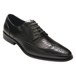 David X Lenny Ostrich & Calfskin Wingtip Shoes
